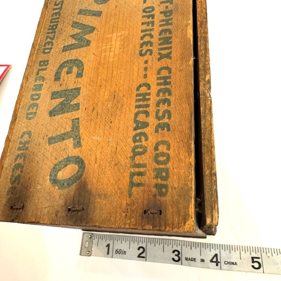 Vintage 1930s Kraft Pimento Cheese Wooden Crate, Cheese Box Advertising Box - Picture 6 of 7